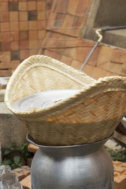 Tvorba dušenou rýži v hrnci - Fotografie, Obrázek