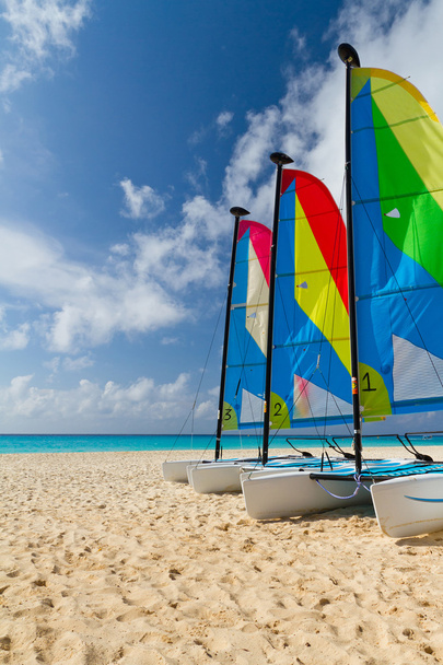 Catamarans on the Caribbean beach - Фото, изображение