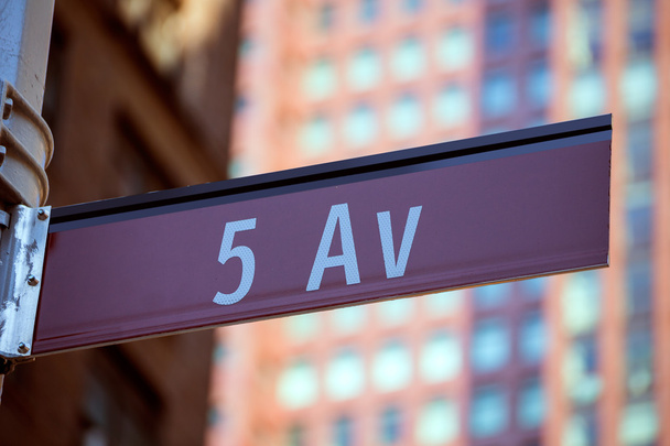 Fift avenue sign 5 th Av New York Mahnattan - Фото, изображение