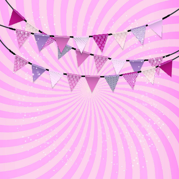 "Party Background with Flags Vector Illustration" - Vector, Image