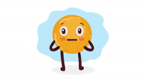 emoji standing position comic character ,4k video animated - Кадры, видео