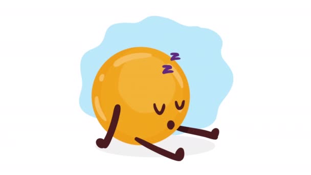 cansado emoji durmiendo personaje cómico, 4k video animado - Imágenes, Vídeo