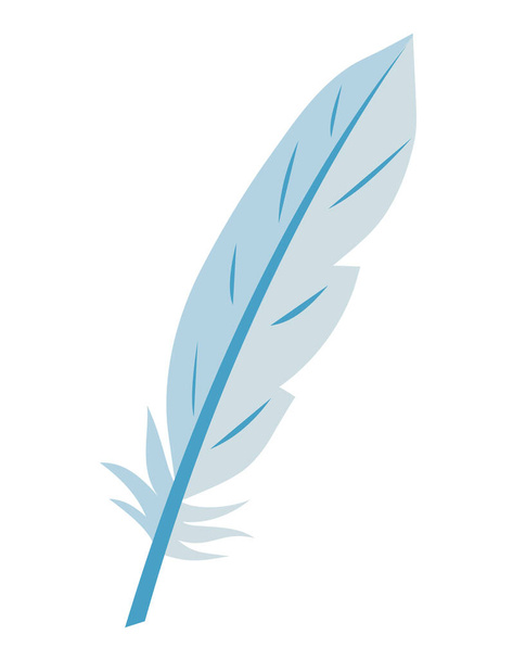blue feather, vector illustration - ベクター画像