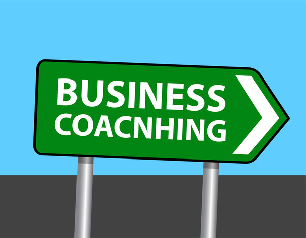 business coaching, verkeersbord, vector illustratie - Vector, afbeelding