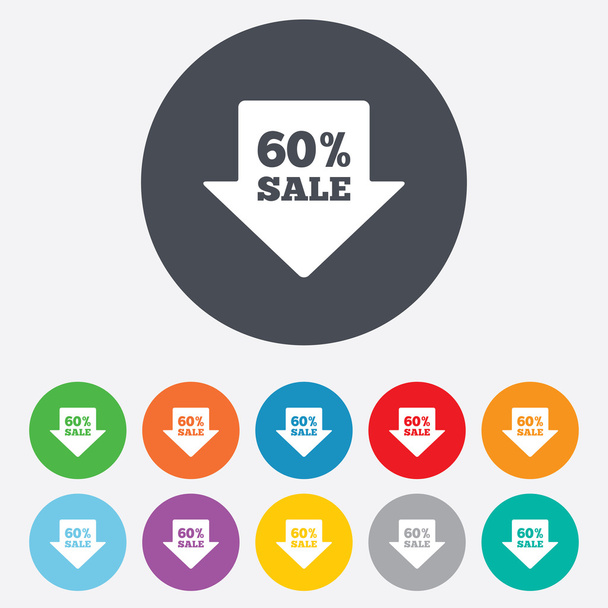 60 percent sale arrow - Vector, Imagen