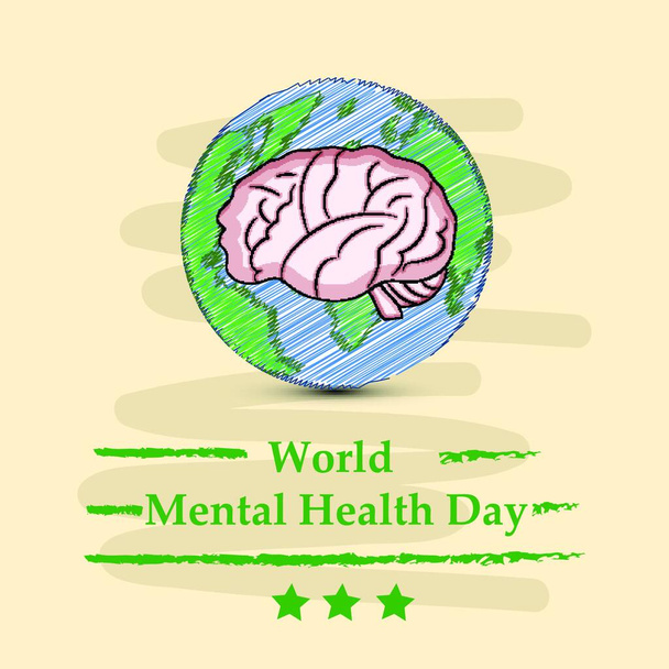 "Día Mundial de la Salud Mental Antecedentes
" - Vector, imagen