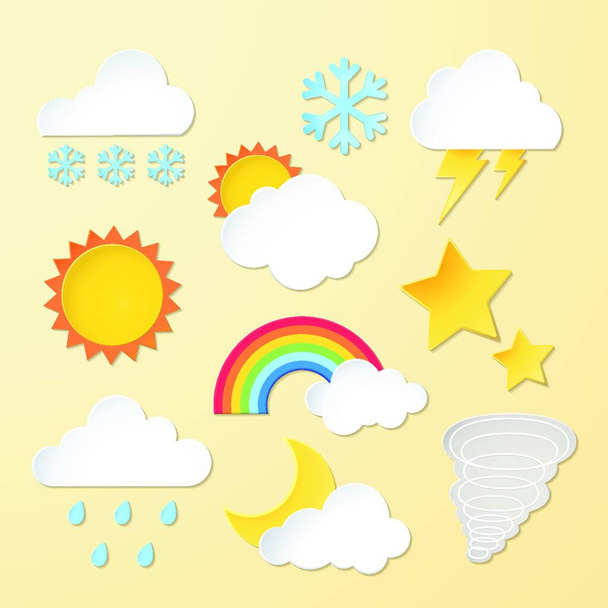 Ilustración vectorial de iconos meteorológicos
 - Vector, Imagen