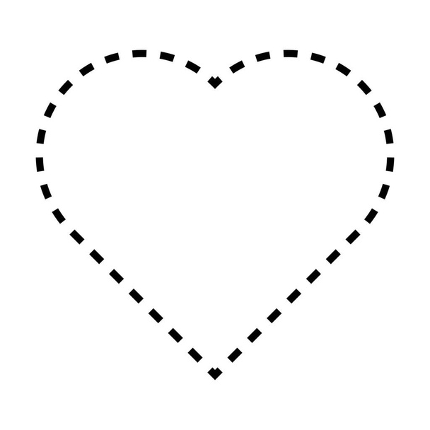 Herzform gestrichelt Symbol-Vektor für kreative grafische Gestaltung ui Element in einem Piktogramm-Illustration - Vektor, Bild