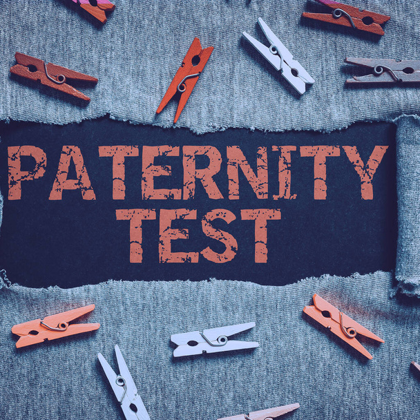 Εννοιολογική απεικόνιση Τεστ πατρότητας, Εννοιολογική φωτογραφία ένα τεστ DNA για να καθοριστεί αν ένας δεδομένος άνθρωπος είναι ο βιολογικός πατέρας - Φωτογραφία, εικόνα