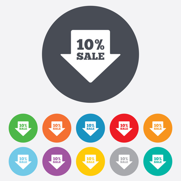 10 percent sale arrow tag signs - Vector, Imagen