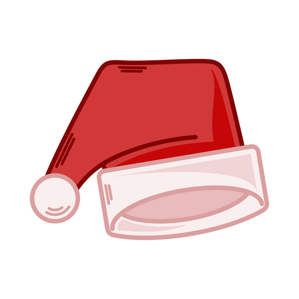 Ilustracja kapelusza kreskówki czerwony Mikołaj. Wektor EPS 10 - Wektor, obraz