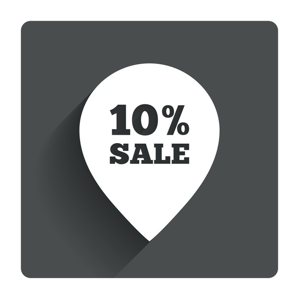 10 percent sale pointer tag icon. - Vecteur, image