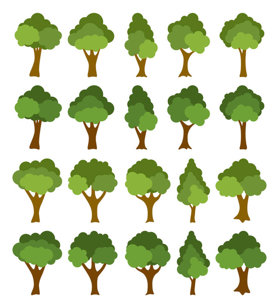 Conjunto de árboles dibujados a mano
 - Vector, Imagen