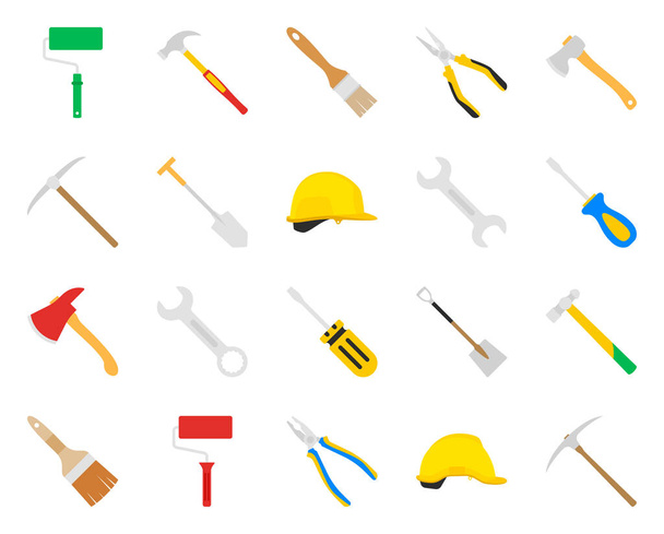 Conjunto de ferramentas isoladas em fundo branco
 - Vetor, Imagem