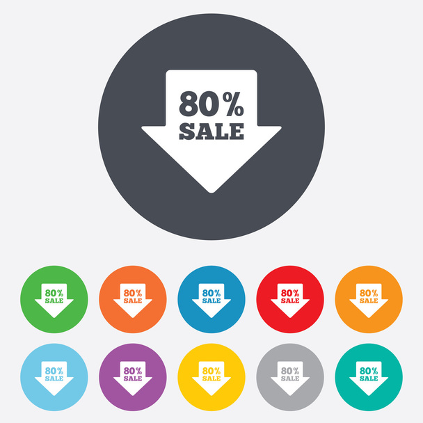 80 percent sale arrow - ベクター画像