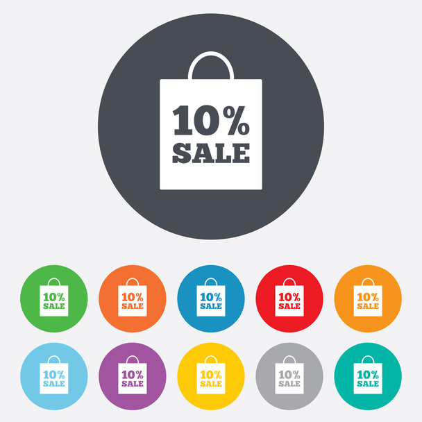 10 percent sale bag tag signs - Vetor, Imagem