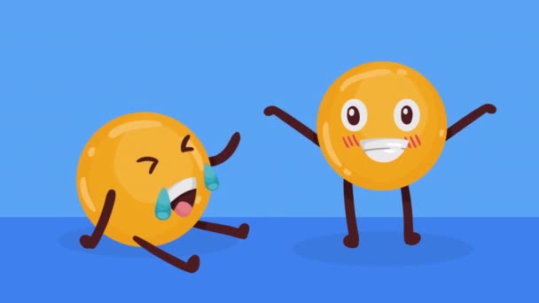 emojis gebaren stripfiguren animatie, 4k video geanimeerd - Video