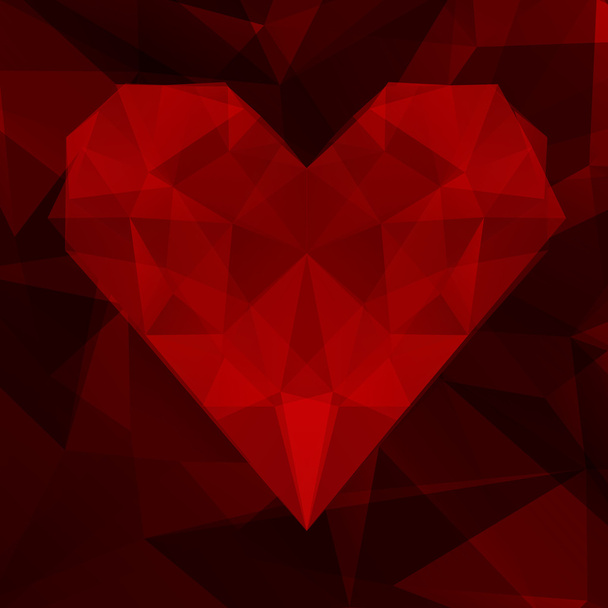 Abstract background with heart of triangles - Διάνυσμα, εικόνα