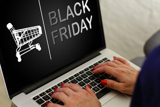 Black Friday Discount Half Price Promotion Concept. High quality photo - Фото, изображение
