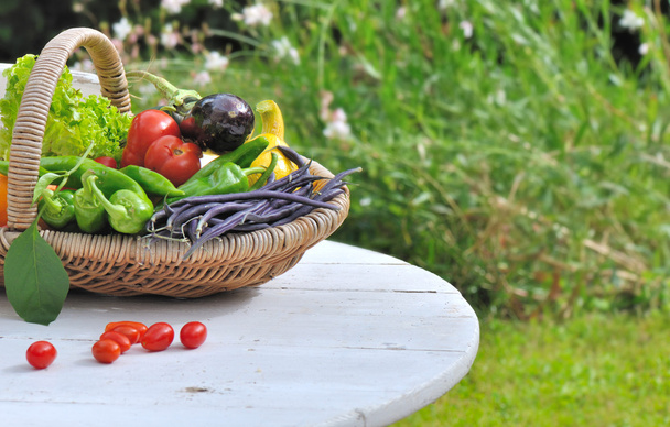 légumes frais dans le panier  - Photo, image