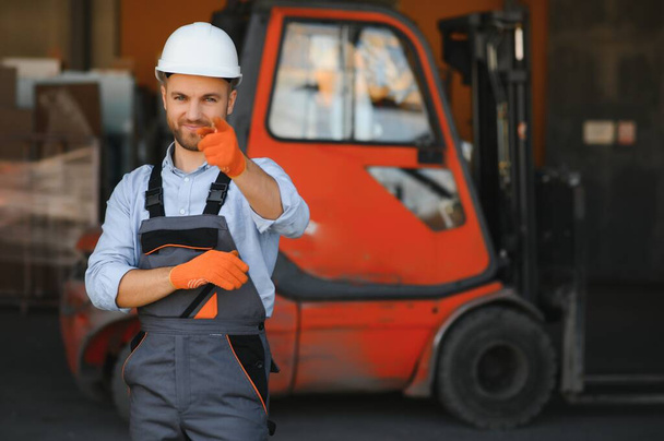 Professional construction industry driver close up. - Фото, зображення