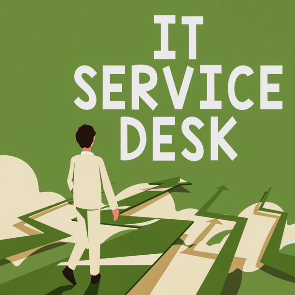 Teksti merkki osoittaa sen Service Desk, Business konsepti Teknologinen tuki online-apua tukikeskus - Valokuva, kuva