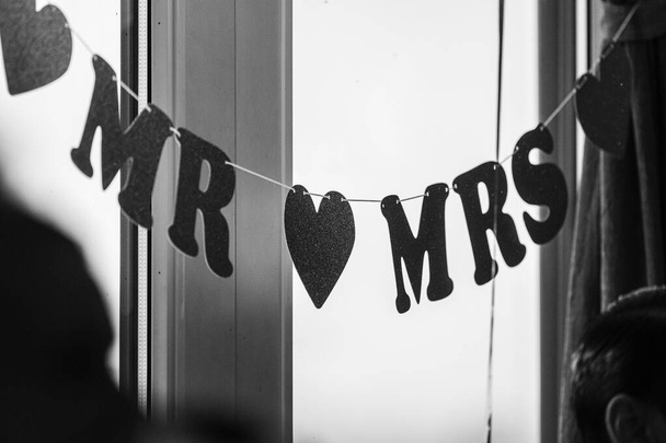Mr and Mrs decorations at a wedding. - Photo, Image
