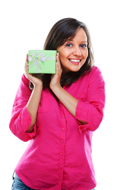 Woman with  gift box - Foto, Imagem
