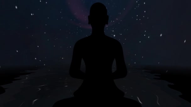Buddhista szerzetes meditáció pózol energia háttér - Felvétel, videó