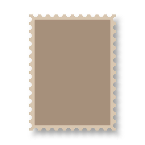 Leere Briefmarke. Saubere Briefmarken-Vorlage. Briefmarkengrenze. Briefmarke-Attrappe mit Schatten. Vektorillustration - Vektor, Bild