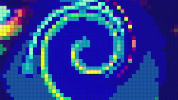 8 Bit Kunst. Transformierendes Pixelkaleidoskop, Fehlerdaten geometrischer futuristischer holographischer Hintergrund. Alter TV-Effekt für kreativen Einsatz.  - Filmmaterial, Video