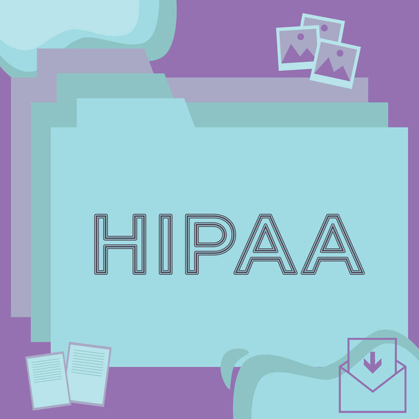 Szöveg felirat bemutató Hipaa, Üzleti ötlet A rövidítés jelentése Egészségbiztosítási hordozhatóság Elszámoltathatóság - Fotó, kép