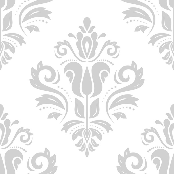 Damask Seamless Vector Pattern. Orient Gray Background - Vettoriali, immagini