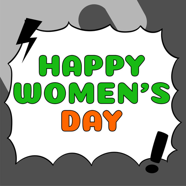 Käsiala teksti Happy Womens Day, liikeidea muistoksi ydin jokaisen naisen ympäri maailmaa - Valokuva, kuva