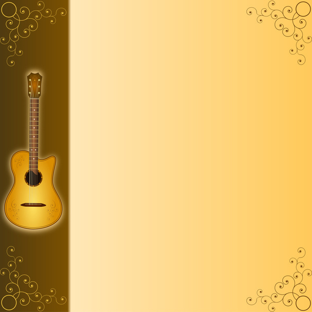 Music background with acoustic guitar - Photo, Image