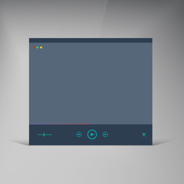 Vector player. Flat UI brochure window - Διάνυσμα, εικόνα