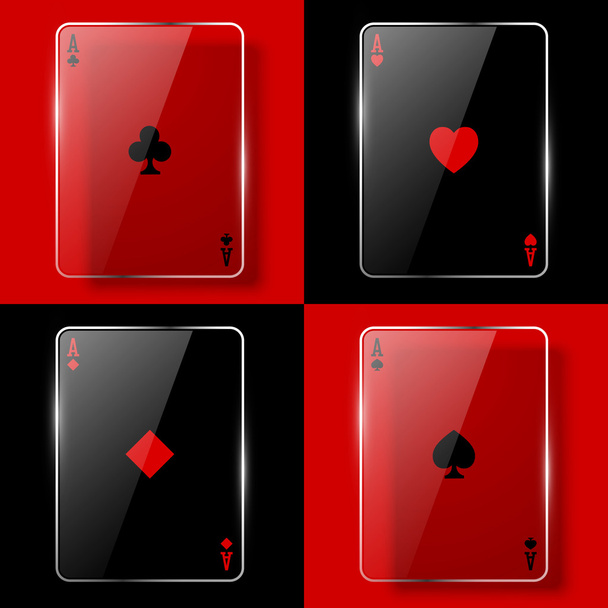 γυαλί πόκερ άσους - Διάνυσμα, εικόνα