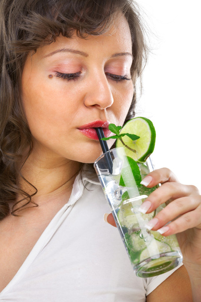 Young woman with mojito - Photo, image