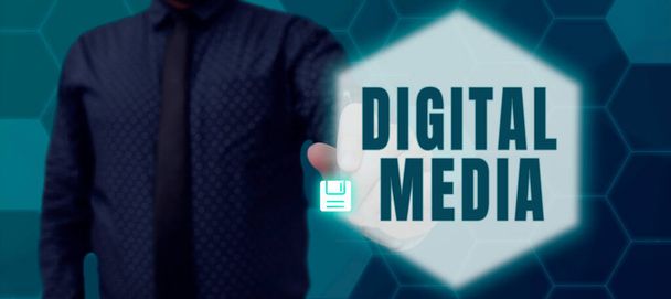 Szöveg megjelenítése Digitális média, Üzleti áttekintés Digitalizált tartalmak elérése etechnológiai rendszerrel - Fotó, kép