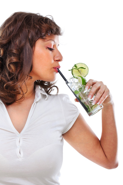 Young woman with mojito - Foto, imagen
