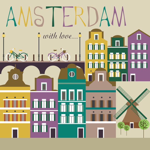 Amsterdam card - Vector, imagen