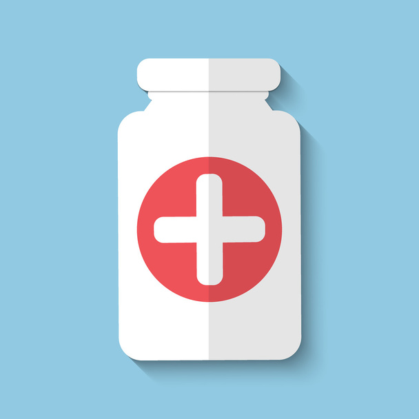 Vector drug jar flat icon. - Vetor, Imagem