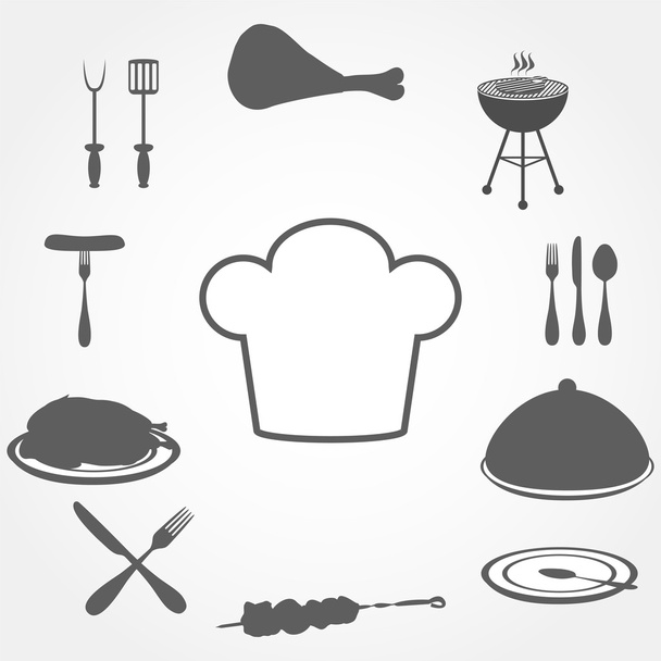 Le icone impostano cibo
  - Vettoriali, immagini