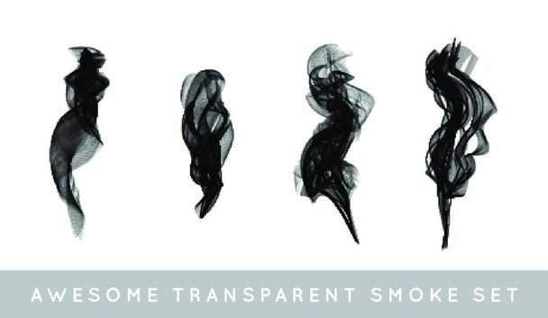 Vektor-Sammlung oder Set von realistischem Zigarettenrauch oder Nebel oder Dunst mit isolierter Transparenz kann mit jedem Hintergrund verwendet werden - Vektor, Bild