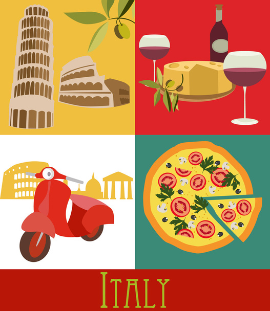 Italy card - Vektor, kép