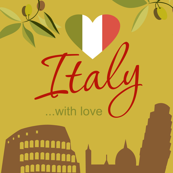Italy card - Vector, afbeelding