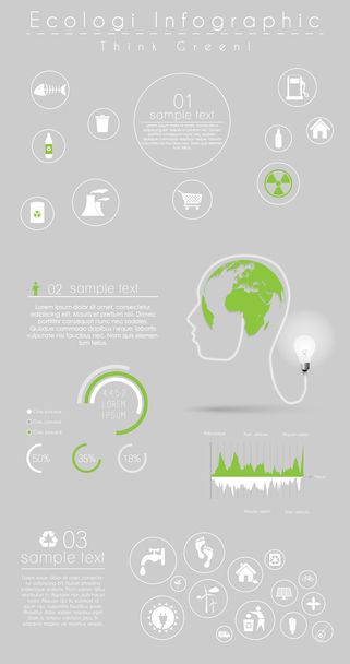 Ökológia infographics gyűjtemény - Vektor, kép