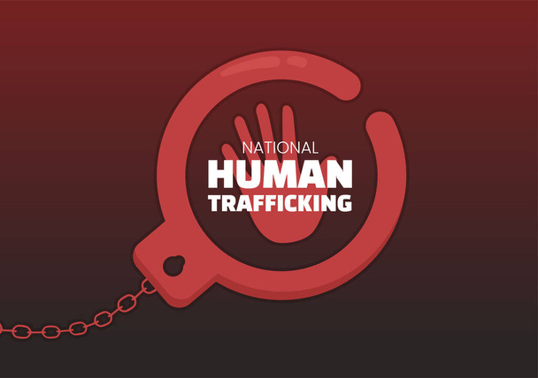 Ulusal İnsan Kaçakçılığı Bilinci Günü 11 Ocak 'ta Toplumda Yaşam, Kölelik ve Şiddetle Mücadele Çizim Çizim Elleri Çizimi - Vektör, Görsel