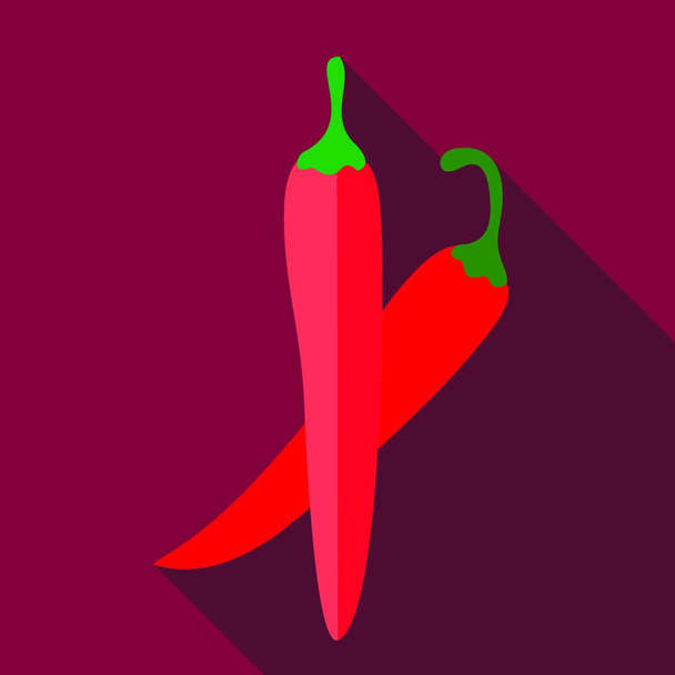 Icono plano de chile chile. Vector vegetal
 - Vector, imagen