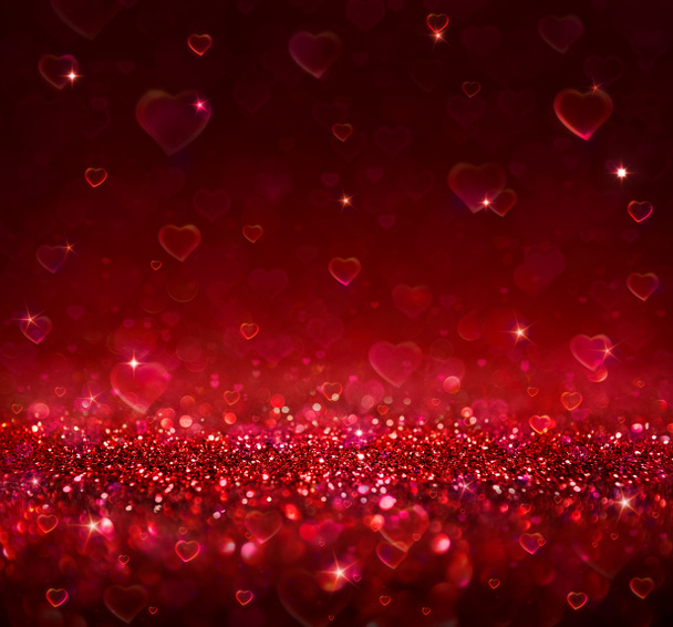 Fondo de San Valentín con corazones borrosos
 - Foto, imagen